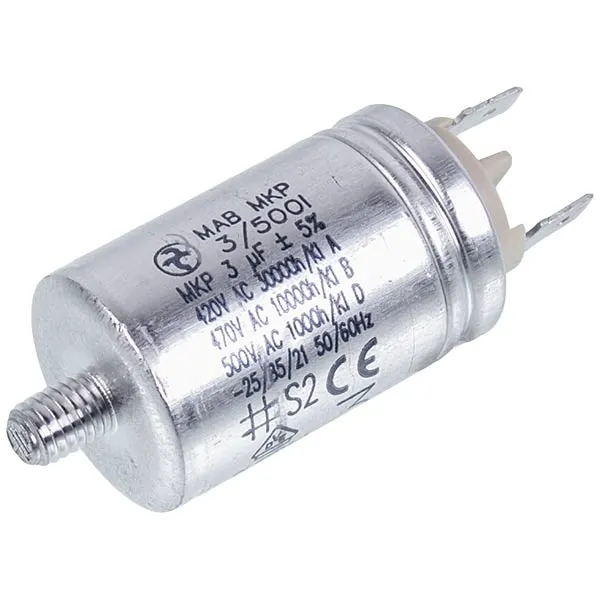 Пусковой конденсатор для посудомоечной машины AEG 1115927012 3uF 420V 48x30mm (2 клеммы)