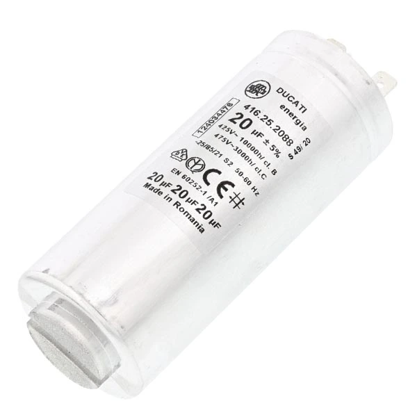 Start Capacitor for Dryer Electrolux 1240344760 DUCATI 20uF (2 terminals)